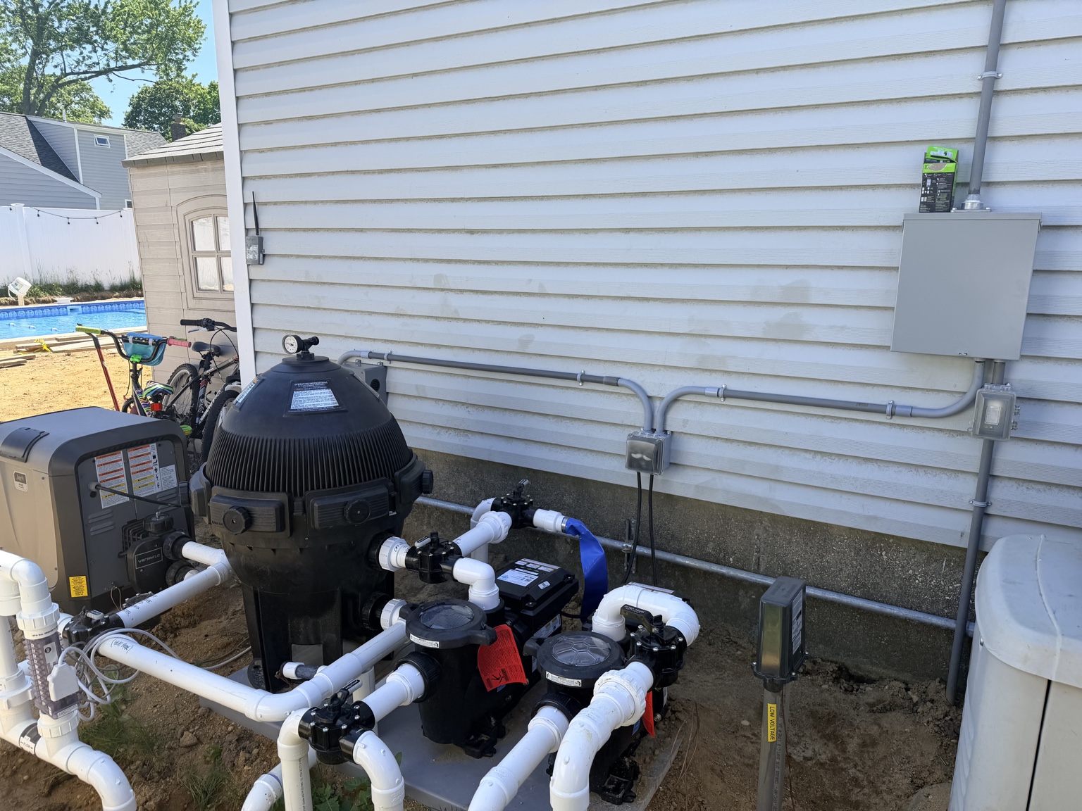 Pool pumps, filter equipment, and electrical wiring installed by Scherner Electric